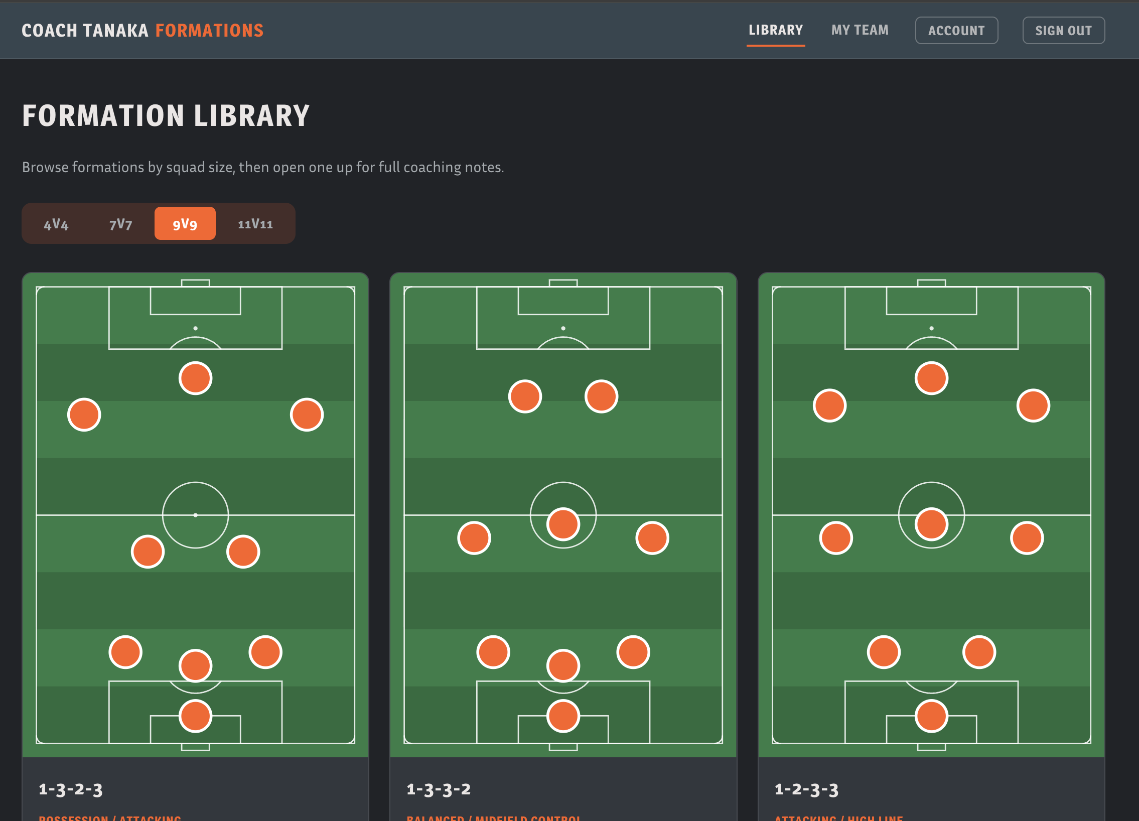 Formations lineup builder